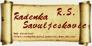 Radenka Savuljesković vizit kartica